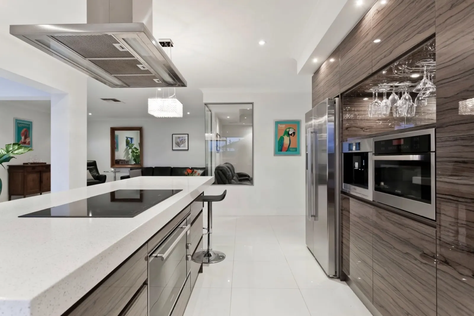 Modern kitchen with integrated appliances